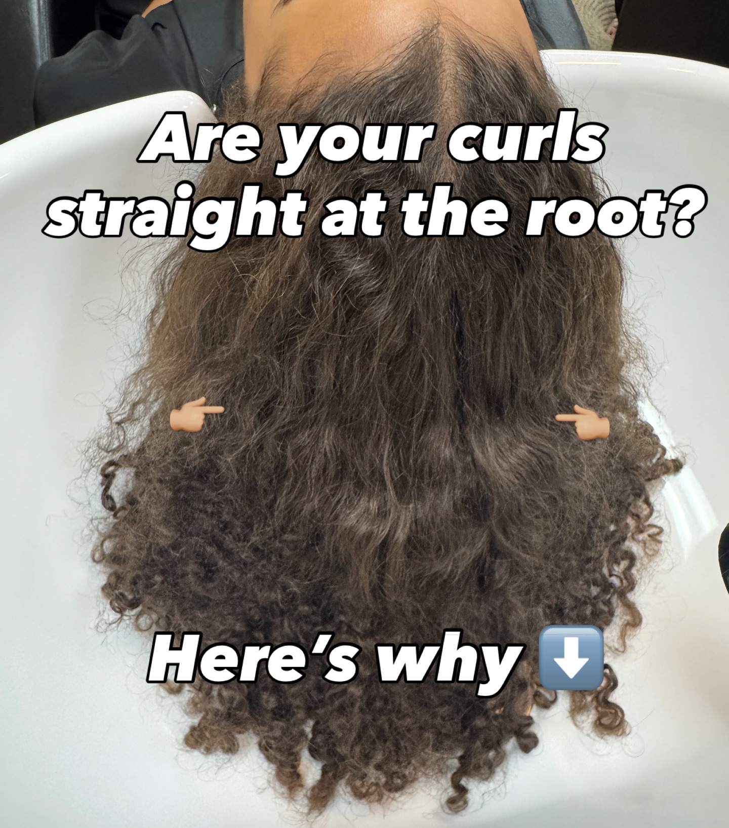 Curly hair can be very vocal when it comes to telling you it doesn’t like something you’re doing! ❌ One of the signs is becoming stick straight at the top of your head, without any clear sign of curling up anytime soon.
Here’s some common reasons our curls may do this:

1. You’re brushing your curls 💆‍♀️ Which can cause the root of your hair to relax over time due to the repetitive tension. 

2. Tight ponytails: Similar to the first point, doing tight hair styles over time can cause your curls to pull straighter, especially near the front of the head. Try to switch out of these styles every now and then to give your curls a break 💗

3. Oil buildup: Haven’t clarified in a while? This could be leaving your hair weighed down due to natural oil production, and the oils in our hair products. We recommend clarifying once a month to remedy this ✅

Come see us and we’d be happy to provide your monthly clarifying service here in shop, where we can talk more curl tips and tricks 🧚🏼‍♀️✨