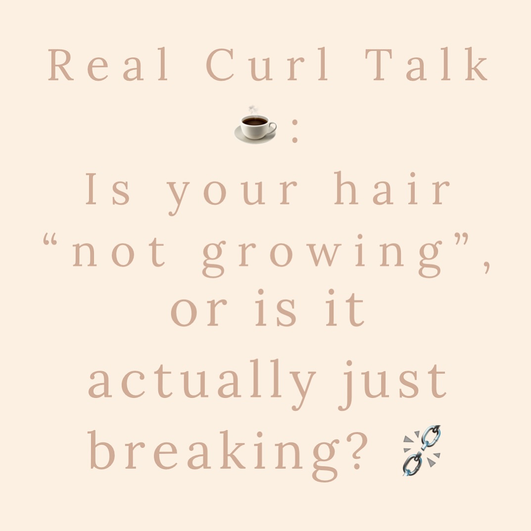 It happens all the time: clients come in, feeling like their curl growth is stunted- even though its been months since their last cut! 
Curly hair often gets a bad rap when it comes to growth. If you’ve been feeling like your curls just aren’t growing, it might not be that they’re not growing at all—it could be that your ends are breaking off! 😱

Curly hair is more prone to breakage because of its natural texture and shape, which makes it harder for moisture to travel down the hair shaft. Without proper care, dry, split ends can hold your curls back from reaching their full length potential, giving the illusion that your hair cant grow past a certain length. 💇🏽‍♀️

👉 Here’s what could be happening:
* Breakage, not growth: Curls are fragile at the ends, and without regular trimming or moisturizing, they can snap off.
* Moisture loss: Dry hair is more likely to break. Hydration is key! Water and water based products will help maintain moisture in the curl.
* Overmanipulation: Constant heat or tight styles can weaken your ends.

🔑 Tip for healthier curls & real growth:

1. Constantly hydrate your hair in between washes by refreshing your curls with water. 💧
2. Trim your ends ATLEAST every 4/6 months (yes, even though it feels counterproductive!)
3. Gentle detangling: Use your fingers or a wide-tooth comb to avoid breakage.
Your curls are growing, trust the process! 🌀